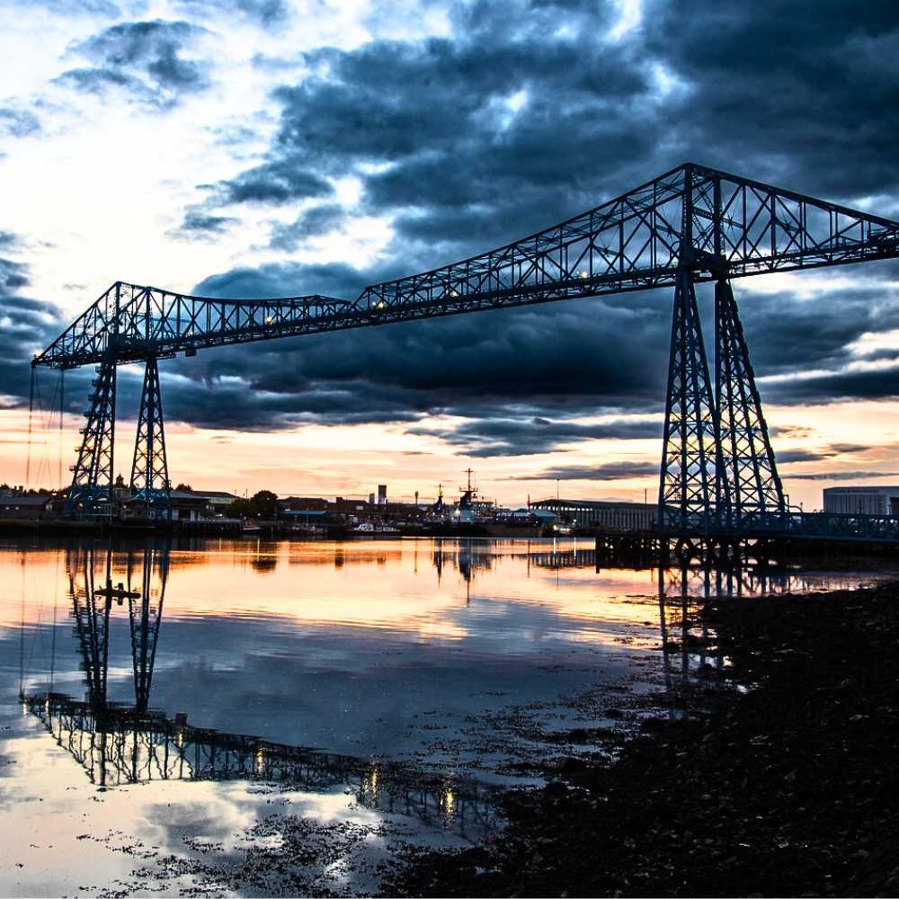 The Transporter Bridge Middlesbrough in the Evening
