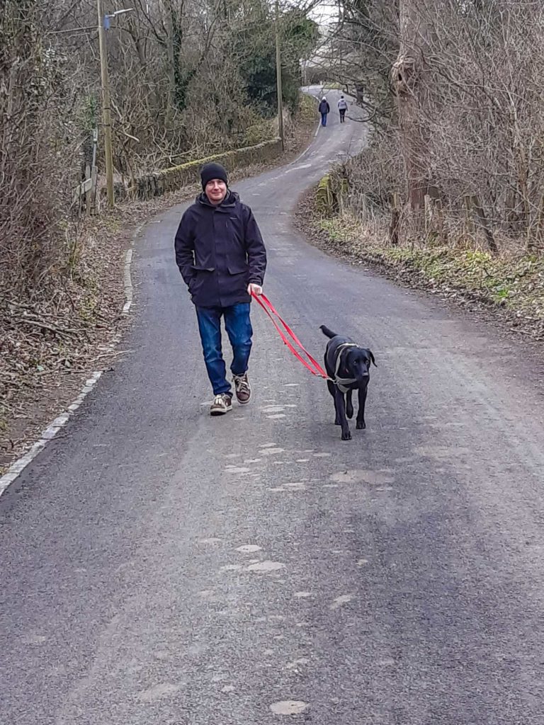 Pete walking dog